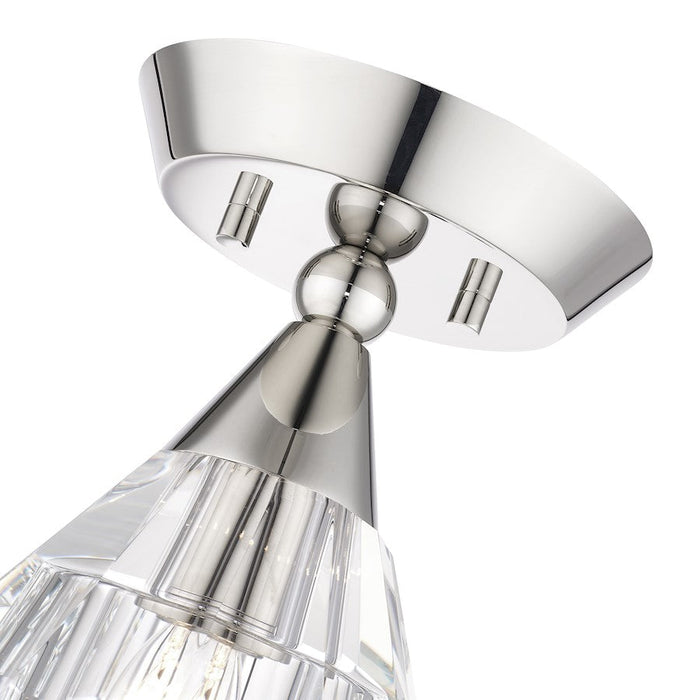 Livex Brussels 1 Light Crystal Semi-Flush Mount