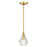 Livex Brussels 1 Light Crystal Single Pendant, Natural Brass/Crystal - 47071-08