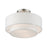 Livex Meridian 2 Light Semi-Flush, Nickel/Off-White/White Fabric