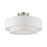 Livex Meridian 2 Light 15" Semi-Flush, Nickel/Off-white/White Fabric - 47153-91