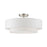 Livex Meridian Semi-Flush, Nickel/Off-White/White Fabric