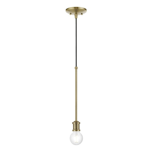 Livex Lansdale 1 Light Single Pendant, Antique Brass - 47161-01