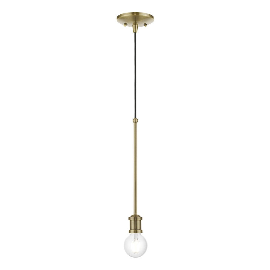 Livex Lansdale 1 Light Single Pendant, Antique Brass - 47161-01