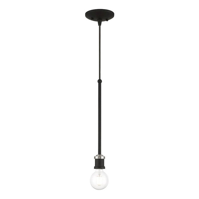 Livex Lansdale 1 Light Single Pendant, Black/Brushed Nickel - 47161-04