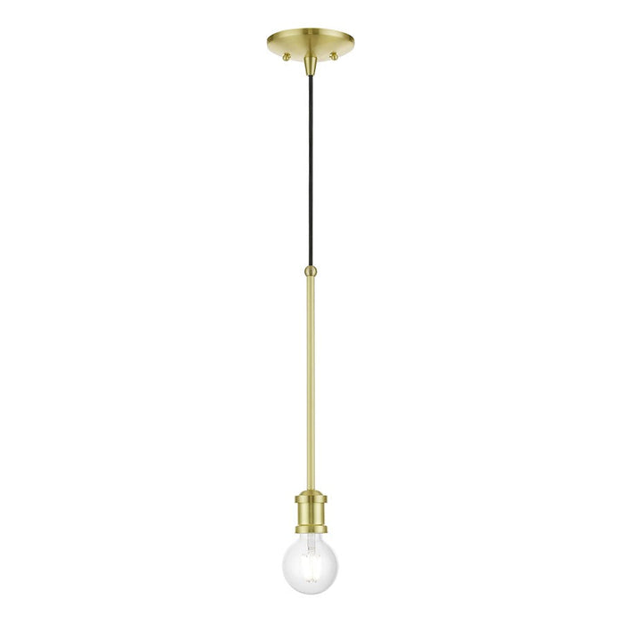 Livex Lansdale 1 Light Single Pendant, Satin Brass - 47161-12