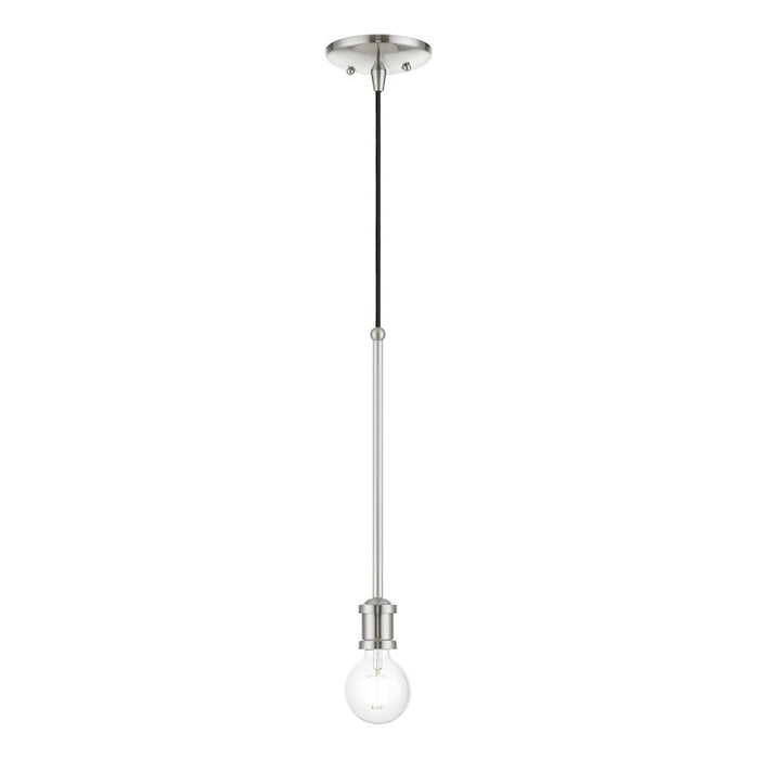 Livex Lansdale 1 Light Single Pendant, Brushed Nickel - 47161-91