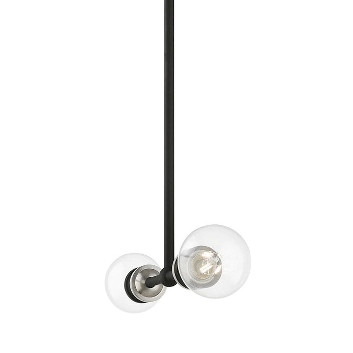 Livex Lansdale 2 Light Linear Chandelier, Black/Brushed Nickel