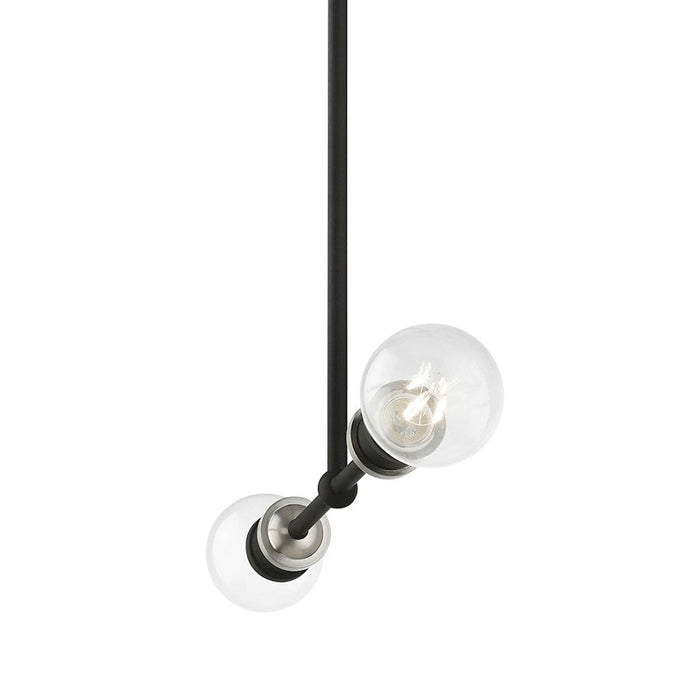 Livex Lansdale 2 Light Linear Chandelier, Black/Brushed Nickel