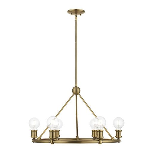 Livex Lansdale 6 Light Chandelier, Antique Brass - 47166-01