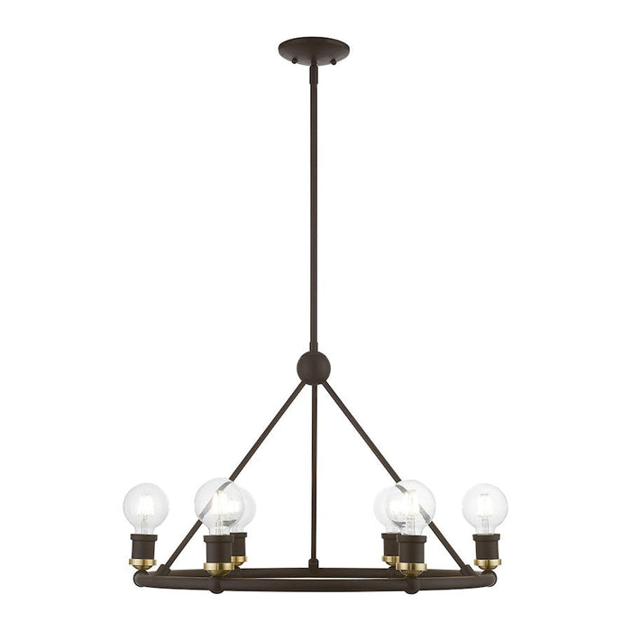 Livex Lansdale 6 Light Chandelier, Bronze/Antique Brass - 47166-07