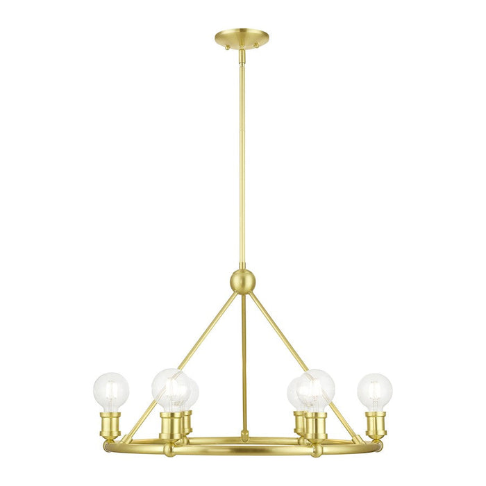 Livex Lansdale 6 Light Chandelier, Satin Brass - 47166-12