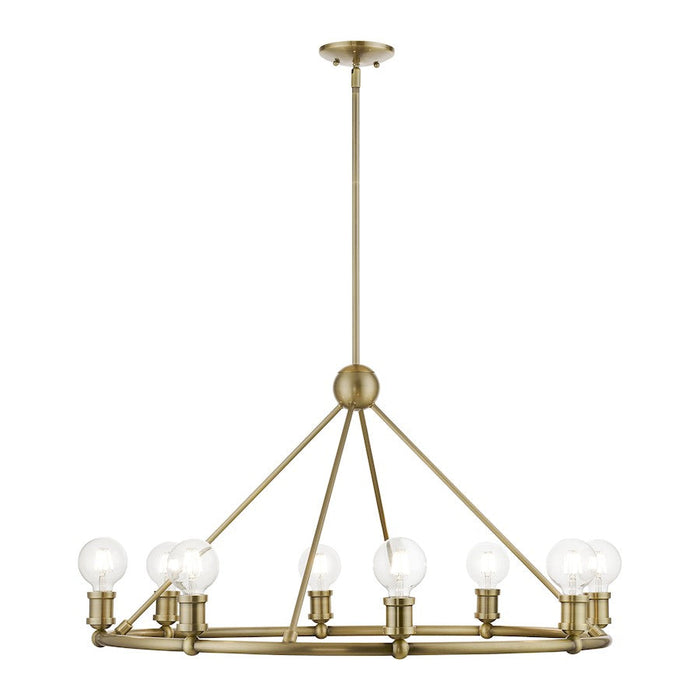 Livex Lansdale 8 Light Chandelier, Antique Brass - 47168-01