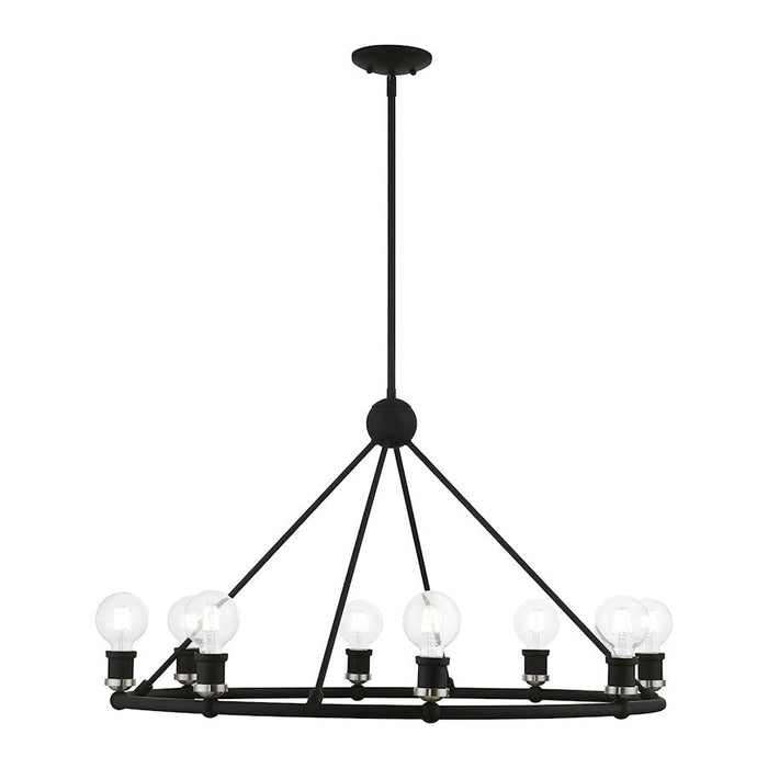 Livex Lansdale 8 Light Chandelier, Black/Brushed Nickel - 47168-04