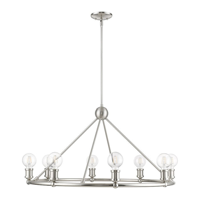 Livex Lansdale 8 Light Chandelier, Brushed Nickel - 47168-91