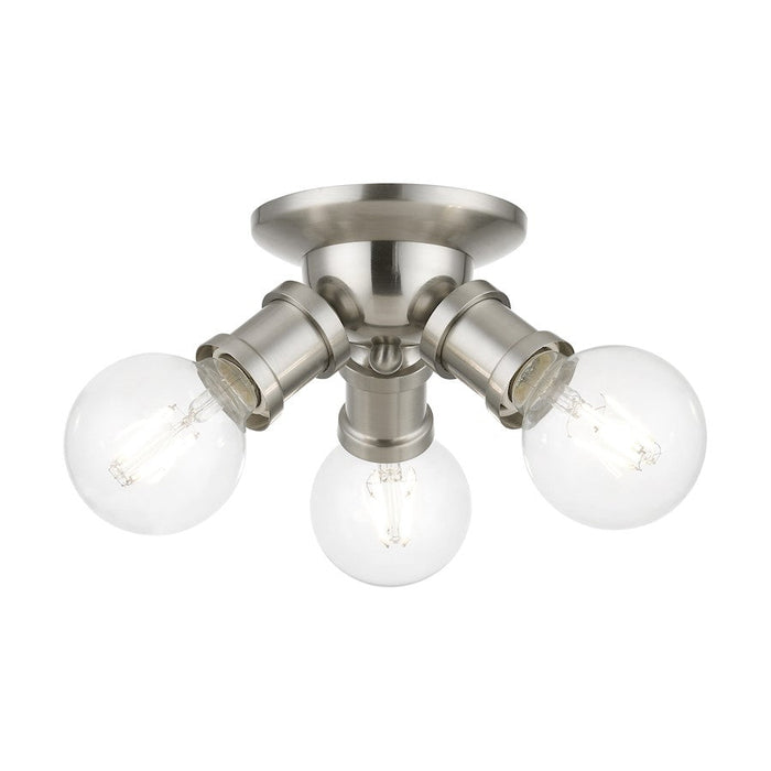 Livex Lansdale 3 Light Flush Mount, Brushed Nickel - 47169-91