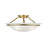 Livex Newburgh 3 Light Semi-Flush, Antique Brass/White Alabaster