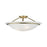 Livex Newburgh 3 Light 8" Semi-Flush, Antique Brass/White Alabaster - 4825-01