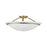 Livex Newburgh 3 Light Semi-Flush, Antique Brass/White Alabaster