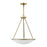 Livex Newburgh 3 Light Pendant Chandelier, Brass/White Alabaster