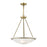 Livex Newburgh 3 Light Pendant Chandelier, Brass/White Alabaster