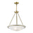 Livex Newburgh 3 Light Pendant Chandelier, Brass/White Alabaster