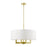 Livex Cresthaven 4 Light 24" Pendant/Chandelier, BS/OWH Fabric - 48786-12