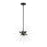 Livex Uptown 6 Light Pendant Chandelier, Black/Acid Etched Rods - 48824-04