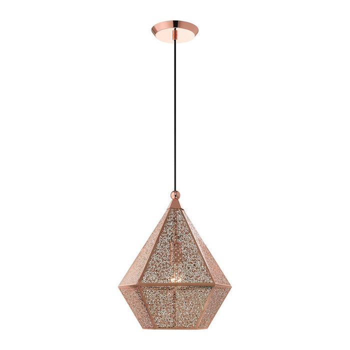 Livex Aberdeen 17" 1 Light Pendant, Rose Gold/Rose Gold Shade - 48923-86