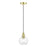 Livex Downtown 1 Light Sphere Mini Pendant, Satin Brass/Clear - 48971-12