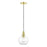 Livex Downtown 1 Light Sphere Pendant, Satin Brass/Clear - 48972-12