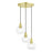 Livex Downtown 3 Light Sphere Multi Pendant, Satin Brass/Clear - 48973-12