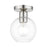 Livex Downtown 1 Light Sphere Semi-Flush, Brushed Nickel/Clear - 48977-91