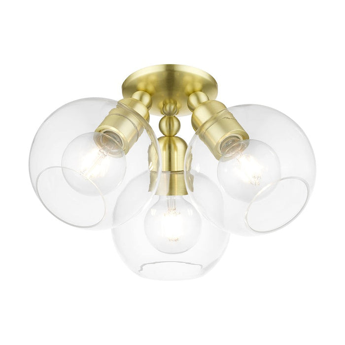 Livex Downtown 3 Light Sphere Semi-Flush Mount