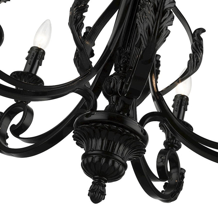 Livex Valencia 5 Light Chandelier, Shiny Black