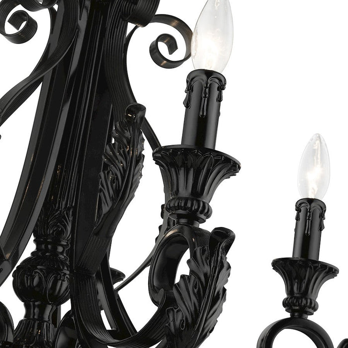 Livex Valencia 5 Light Chandelier, Shiny Black