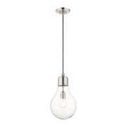 Livex Light Pendants 1 Light Pendant, Brushed Nickel/Clear Glass - 49092-91