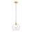 Livex Aldrich 1 Light 17" Pendant, Satin Brass/Polished Brass/Clear - 49093-12