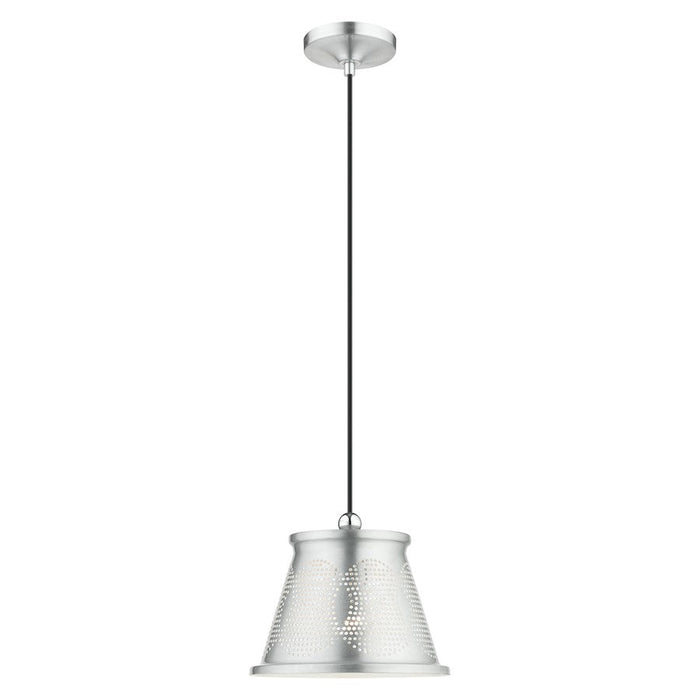 Livex Light Pendants 1 Light Pendant, Aluminum/Aluminum/Shiny White - 49096-66