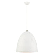 Livex Arlington 3 Light Pendant, White/Nickel/White/Gold Inside - 49110-03