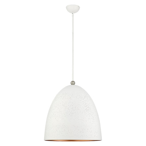 Livex Arlington 3 Light Pendant, White/Nickel/White/Gold Inside - 49110-03