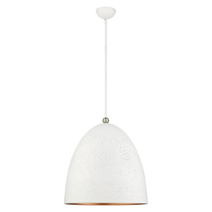 Livex Arlington 3 Light Pendant, White/Nickel/White/Gold Inside - 49110-03