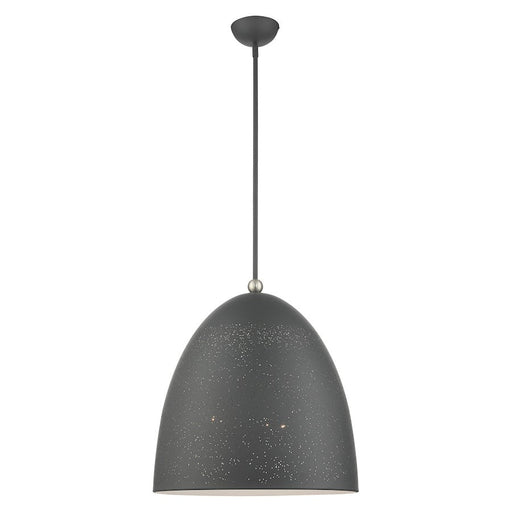 Livex Arlington 3 Light Pendant, Scand Gray/Nickel/White Inside - 49110-76