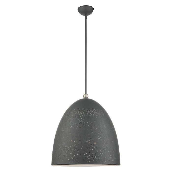 Livex Arlington 3 Light Pendant, Scand Gray/Nickel/White Inside - 49110-76