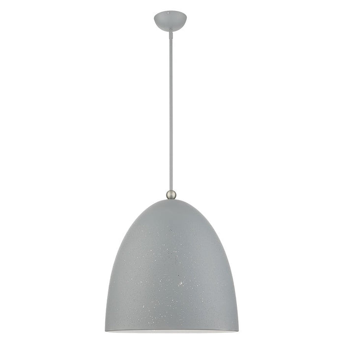 Livex Arlington 3 Light Pendant, Gray/Nickel/Gray/White Inside - 49110-80