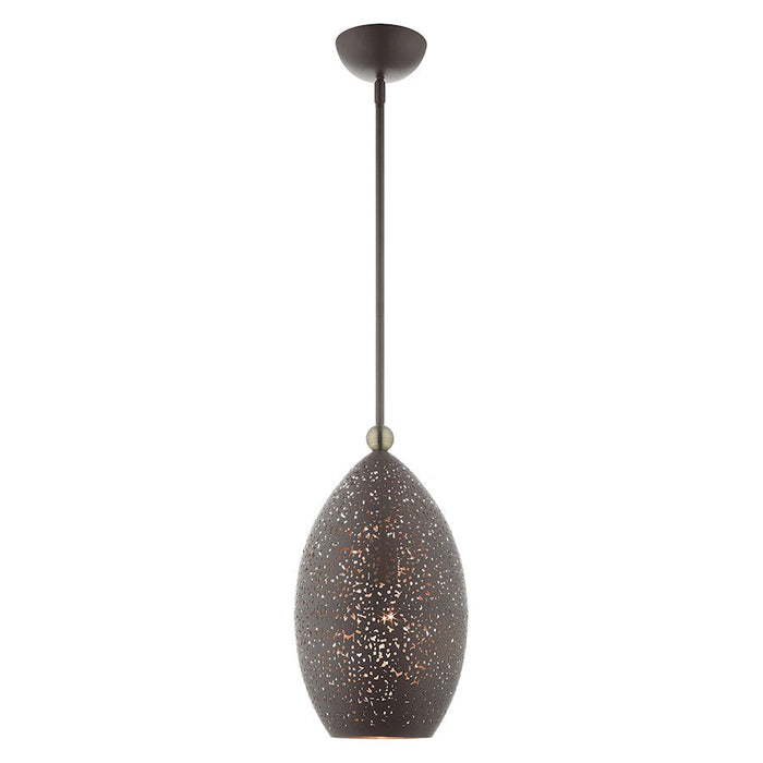 Livex Charlton 1 Light Pendant, Bronze/Brass/Bronze Filigreed/Gold - 49182-07