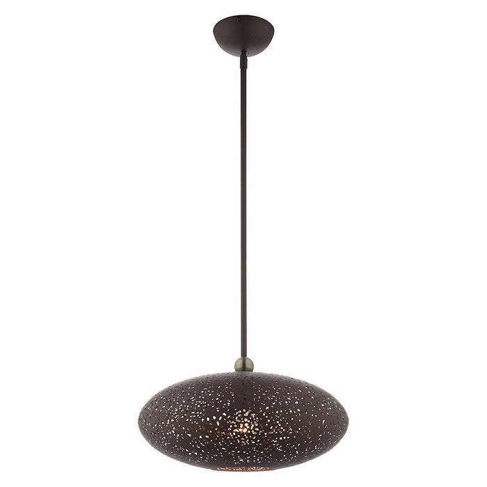 Livex Charlton 15.9" 1-LT Pendant, Bronze/Brass/Bronze Filigreed/Gold - 49184-07