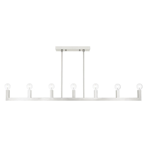 Livex Solna 7 Light Linear Chandelier, Brushed Nickel - 49209-91