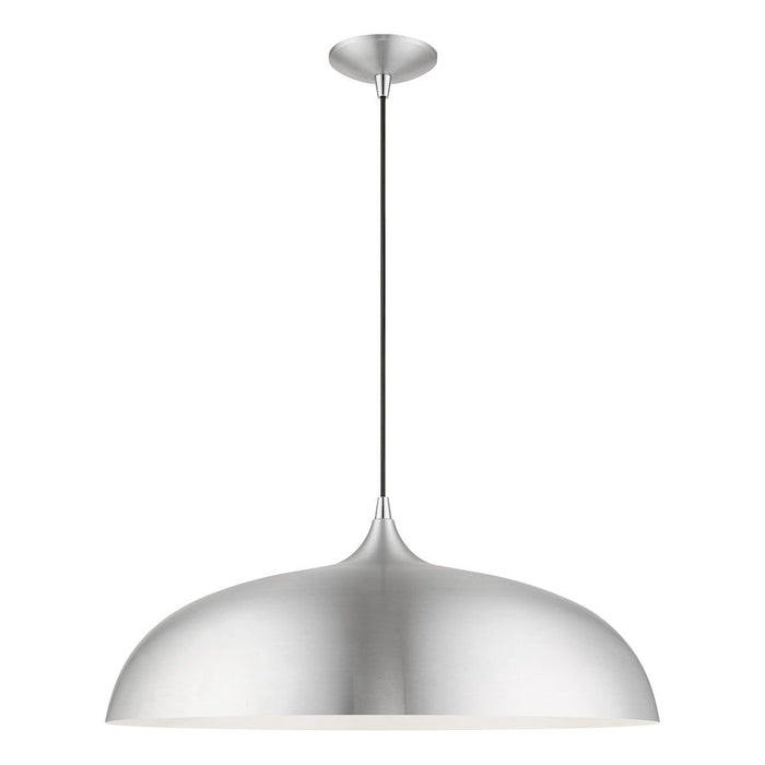 Livex Amador 3 Light Large Pendant, Aluminum/Chrome/Metal/White - 49234-66