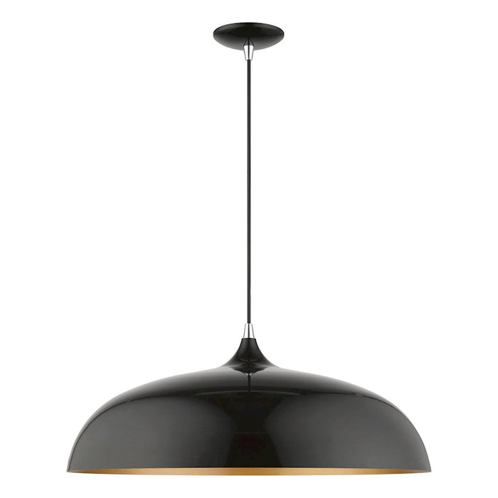 Livex Amador 3 Light Large Pendant, Black/Chrome/Black Aluminum/Gold - 49234-68