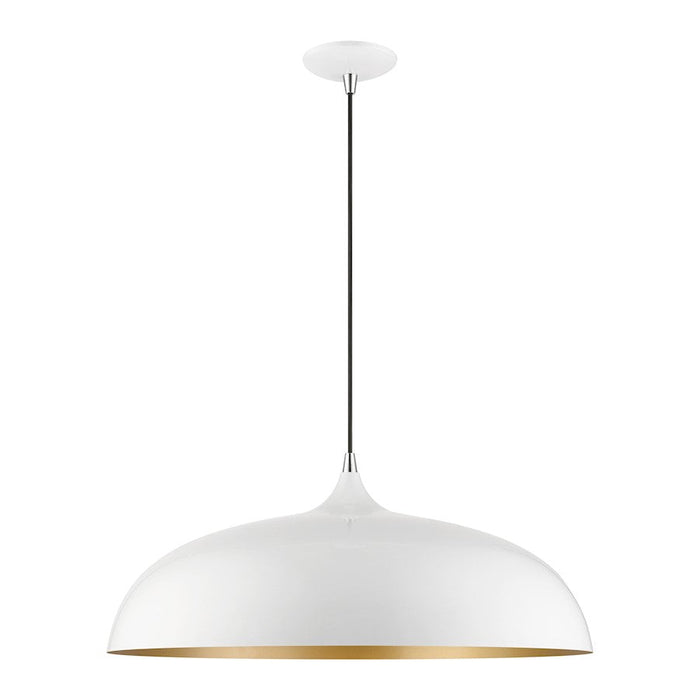 Livex Amador 3 Light Large Pendant, White/Chrome/White Aluminum/Gold - 49234-69